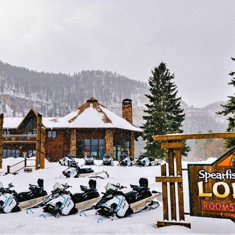 Polaris Snowmobiles for Rent at Spearfish Canyon Lodge