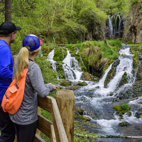 Couple enjoying Roughlock Falls