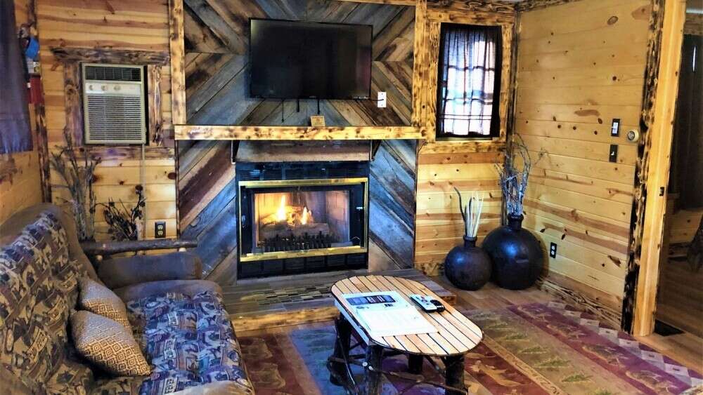 Rustic Living Room with Seating Area