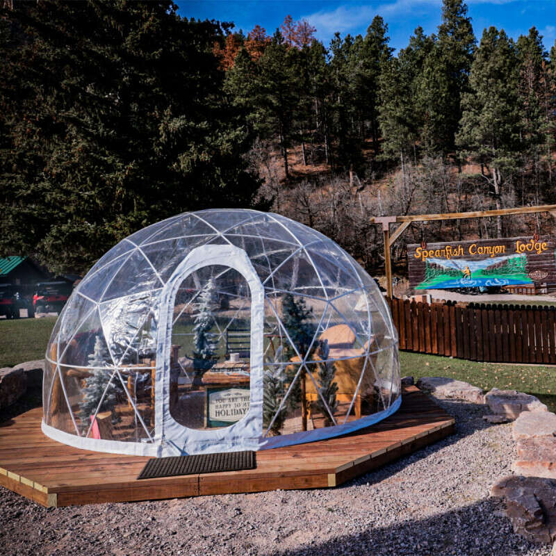 Heated Private Igloos at Spearfish Canyon Lodge