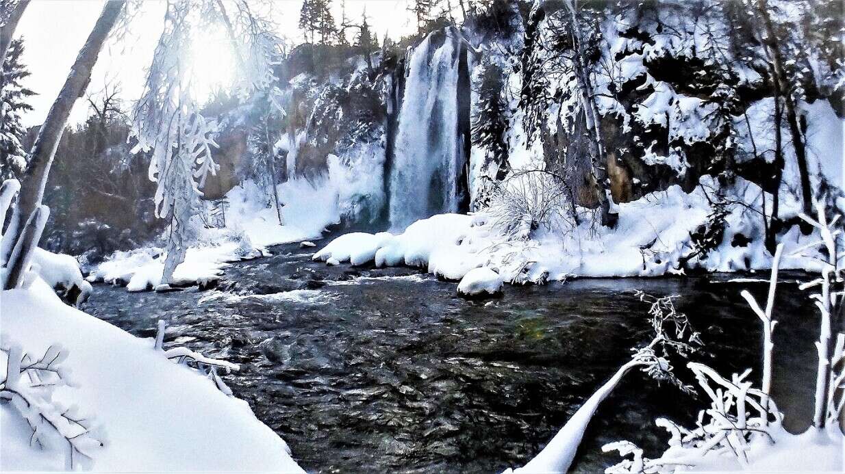 Spearfish Falls in winter 